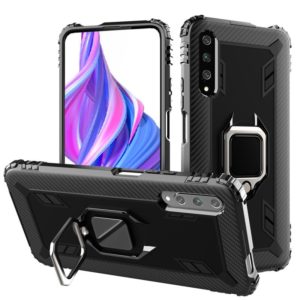 For Xiaomi Mi 9 Lite / CC9 Carbon Fiber Protective Case with 360 Degree Rotating Ring Holder(Black) (OEM)