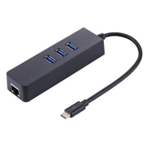 USB-C / Type-C to 3 USB 3.0 Ports HUB + RJ45 High Speed Gigabit Ethernet Adapter Multi-function LAN Adapter (OEM)