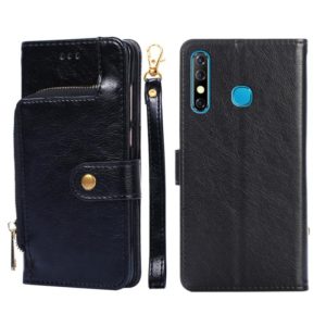 For Infinix Hot 8/Hot 8 Lite/X650/X650B/Tecon Camon 12 Zipper Bag Leather Phone Case(Black) (OEM)