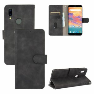 For UMIDIGI A3S Solid Color Skin Feel Magnetic Buckle Horizontal Flip Calf Texture PU Leather Case with Holder & Card Slots & Wallet(Black) (OEM)