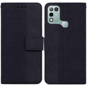 For Infinix Hot 10 Play / Smart 5 India Geometric Embossed Leather Phone Case(Black) (OEM)