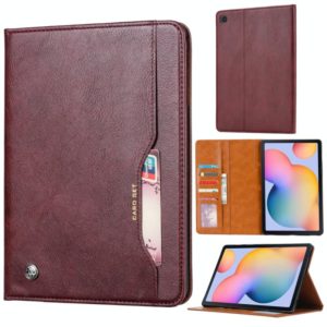 For Samsung Galaxy Tab A7 2020 / T505 Knead Skin Texture Horizontal Flip Leather Case with Photo Frame & Holder & Card Slots & Wallet(Wine Red) (OEM)
