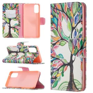 For OPPO Reno4 5G Colored Drawing Pattern Horizontal Flip Leather Case with Holder & Card Slots & Wallet(Life Tree) (OEM)