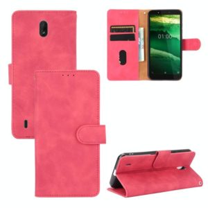 For Nokia C1 Solid Color Skin Feel Magnetic Buckle Horizontal Flip Calf Texture PU Leather Case with Holder & Card Slots & Wallet(Rose Red) (OEM)