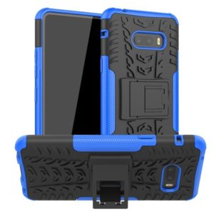 For LG V50S ThinQ 5G / G8X ThinQ Tire Texture Shockproof TPU+PC Protective Case with Holder(Blue) (OEM)