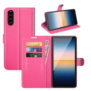 For Sony Xperia 10 III Litchi Texture Horizontal Flip Protective Case with Holder & Card Slots & Wallet(Rose red) (OEM)