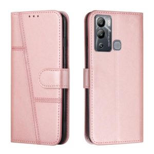 For Infinix Hot 12i Stitching Calf Texture Buckle Leather Phone Case(Pink) (OEM)
