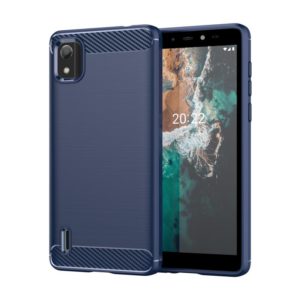 For Nokia C2 2nd Edition Brushed Texture Carbon Fiber TPU Phone Case(Blue) (OEM)
