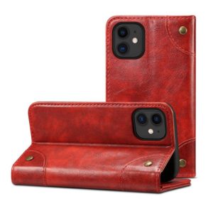 For iPhone 12 / 12 Pro Baroque Simple Horizontal Flip Leather Case with Holder & Card Slots & Wallet(Red) (OEM)