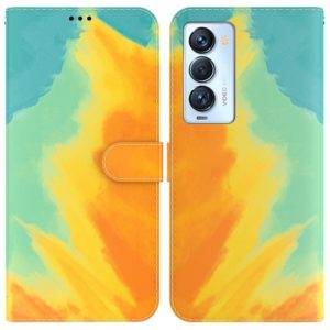For Tecno Camon 18 Premier Watercolor Pattern Horizontal Flip Leather Phone Case(Autumn Leaf Color) (OEM)