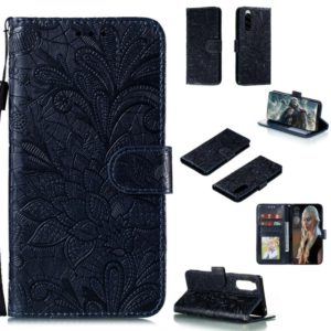 For Sony Xperia 5 Lace Flower Horizontal Flip Leather Case with Holder & Card Slots & Wallet & Photo Frame(Black) (OEM)