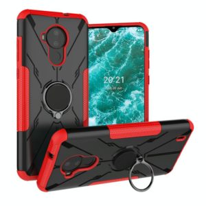 For Nokia C30 Armor Bear Shockproof PC + TPU Phone Protective Case with Ring Holder(Red) (OEM)
