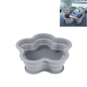 Flower Shape Style Scalable Silicone Storage Box For Vehicle And House(Grey) (OEM)