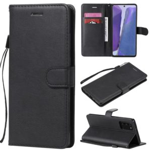 For Samsung Galaxy Note20 Solid Color Horizontal Flip PU Leather Case with Holder & Card Slots & Wallet & Lanyard(Black) (OEM)