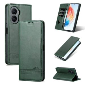 For Honor X40i AZNS Magnetic Calf Texture Flip Leather Phone Case(Dark Green) (AZNS) (OEM)