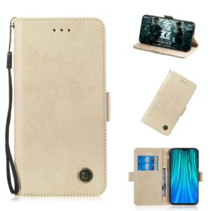For Xiaomi Redmi Note 8 Pro Retro Horizontal Flip PU Leather Case with Card Slots & Holder(Gold) (OEM)
