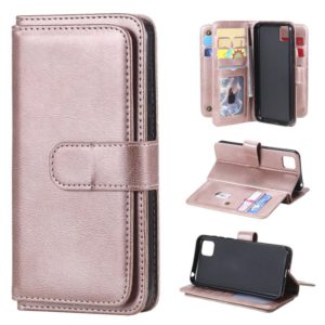 For Huawei Y5P / 9S Multifunctional Magnetic Copper Buckle Horizontal Flip Solid Color Leather Case with 10 Card Slots & Wallet & Holder & Photo Frame(Rose Gold) (OEM)