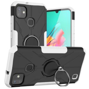 For Infinix Smart HD 2021 Armor Bear Shockproof PC + TPU Protective Case with Ring Holder(White) (OEM)