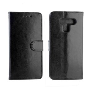 For LG Q60 / K50 Crazy Horse Texture Horizontal Flip Leather Case with Holder & Card Slots & Wallet & Photo Frame(black) (OEM)
