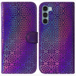 For Motorola Moto G200 5G / Edge S30 Colorful Magnetic Buckle Leather Phone Case(Purple) (OEM)