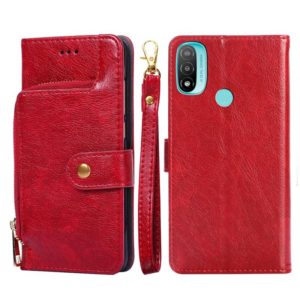 For Motorola Moto E20 Zipper Bag PU + TPU Horizontal Flip Leather Case(Red) (OEM)