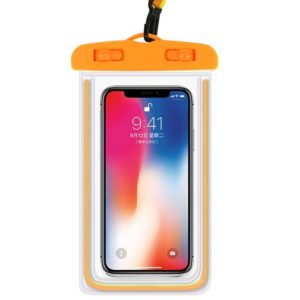 4 PCS Sealed Luminous PVC Waterproof Cover Swimming Mobile Phone Waterproof Bag(Orange) (OEM)