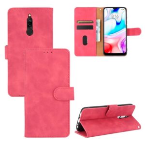 For Xiaomi Redmi 8 Solid Color Skin Feel Magnetic Buckle Horizontal Flip Calf Texture PU Leather Case with Holder & Card Slots & Wallet(Rose Red) (OEM)