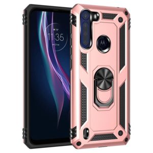 For Motorola Moto One Fusion Shockproof TPU + PC Protective Case with 360 Degree Rotating Holder(Rose Gold) (OEM)
