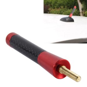 Carbon Fiber Aluminum Short Antenna Polished Universal Screws Base(Medium Size) (Red) (OEM)
