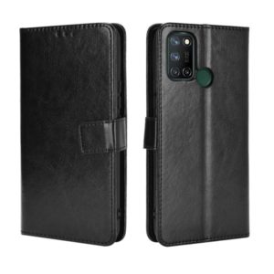 For OPPO Realme C17 / Realme 7i Retro Crazy Horse Texture Horizontal Flip Leather Case with Holder & Card Slots & Photo Frame(Black) (OEM)