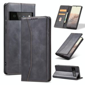 For Google Pixel 6 Pro Magnetic Dual-fold Leather Phone Case(Black) (OEM)