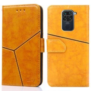 For Xiaomi Redmi Note 9 Geometric Stitching Horizontal Flip TPU + PU Leather Case with Holder & Card Slots & Wallet(Gold) (OEM)