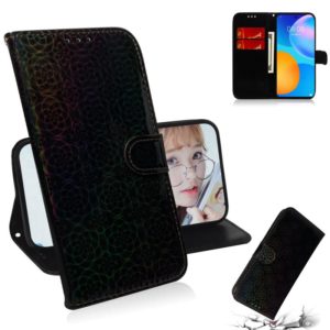 For Huawei P smart 2021 / Y7a Solid Color Colorful Magnetic Buckle Horizontal Flip PU Leather Case with Holder & Card Slots & Wallet & Lanyard(Black) (OEM)