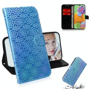 For Galaxy A90 5G Solid Color Colorful Magnetic Buckle Horizontal Flip PU Leather Case with Holder & Card Slots & Wallet & Lanyard(Blue) (OEM)