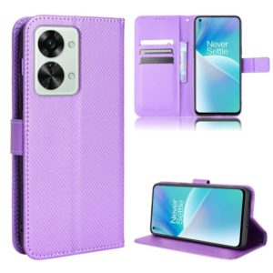 For OnePlus Nord 2T Diamond Texture Leather Phone Case(Purple) (OEM)