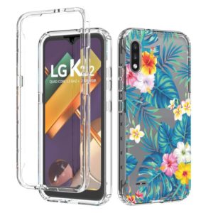 For LG K22 2 in 1 High Transparent Painted Shockproof PC + TPU Protective Case(Banana Leaf) (OEM)