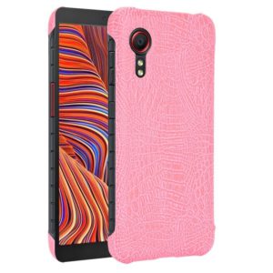 For Samsung Galaxy Xcover 5 Shockproof Crocodile Texture PC + PU Case(Pink) (OEM)