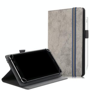 For 7-8 inch Marble Cloth Texture Horizontal Flip Universal Tablet PC Leather Case with Pen Slot & Holder(Grey) (OEM)