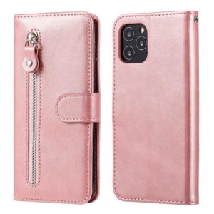 For iPhone 12 mini Pro Fashion Calf Texture Zipper Horizontal Flip Leather Case with Stand & Card Slots & Wallet Function(Rose Gold) (OEM)