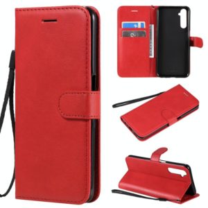 For OPPO Realme 6 Solid Color Horizontal Flip Protective Leather Case with Holder & Card Slots & Wallet & Lanyard(Red) (OEM)