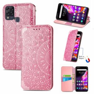 For Infinix Hot 10T Blooming Mandala Embossed Pattern Magnetic Horizontal Flip Leather Case with Holder & Card Slots & Wallet(Pink) (OEM)