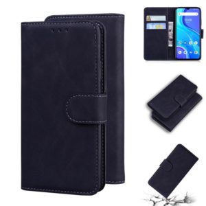 For UMIDIGI A7S Skin Feel Pure Color Flip Leather Phone Case(Black) (OEM)