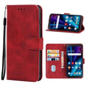 Leather Phone Case For TCL A3X(Red) (OEM)