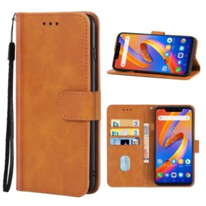 Leather Phone Case For Tecno Spark 4(Brown) (OEM)