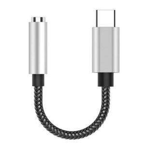 TA14 USB-C / Type-C Male to 3.5mm Audio Female Straight Earphone Adapter (Silver) (OEM)