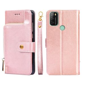 For Blackview A70 Zipper Bag Leather Phone Case(Rose Gold) (OEM)