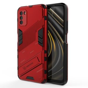 For Xiaomi Poco M3 Punk Armor 2 in 1 PC + TPU Shockproof Case with Invisible Holder(Red) (OEM)