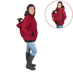 Three-in-one Multi-function Mother Kangaroo Zipper Hoodie Coat with Front Cap Size: S, Chest: 85-88cm, Waist: 65-67cm, Hip: 91-94cm (Red) (OEM)