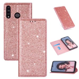 For Huawei P30 Lite Ultrathin Glitter Magnetic Horizontal Flip Leather Case with Holder & Card Slots(Rose Gold) (OEM)