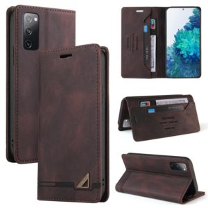 For Samsung Galaxy S20 FE Skin Feel Anti-theft Brush Horizontal Flip Leather Case with Holder & Card Slots & Wallet(Brown) (OEM)